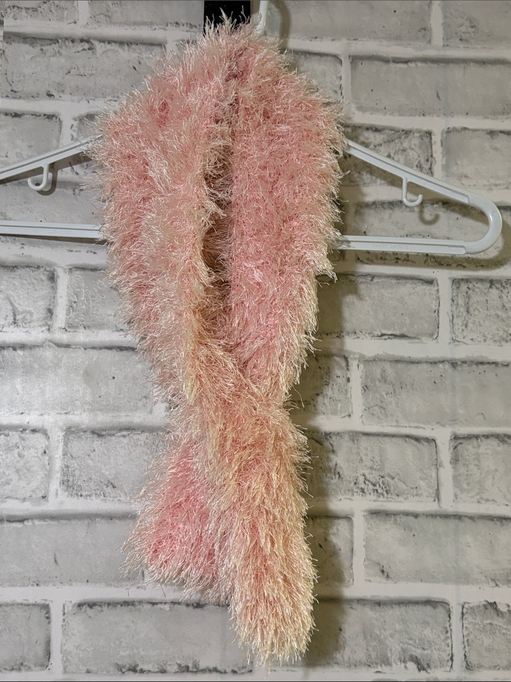 4/$20 Plush Eyelash Knit Scarf in Soft Pink, 38”